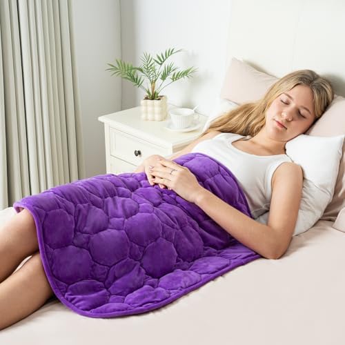Wemore Weighted Lap Blanket 7lbs, 24"x29" Small Travel Blankets for Adults by WemoreDirect