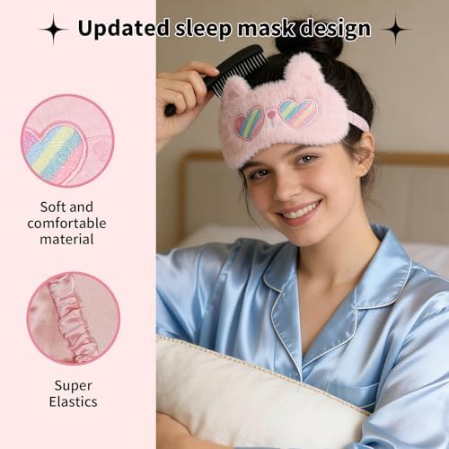 PERFECTSIGHT Sleep Eye Masks, Cute Sleep Eye Cover Lightweight Adjustable Eyeshade Mask Cover for Women Men Sleep Travel Nap, Sunglasses Bunny - Image 5
