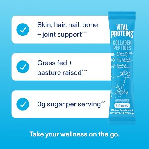 Vital Proteins Collagen Peptides Powder, Unflavored Stick Packs, 20 Count - Image 3