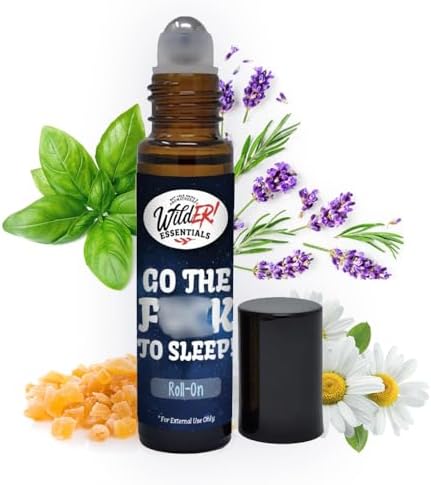 Wild Essentials Go The F to Sleep Essential Oil Roll On, 10ml for Sleep, Made with 100% Pure, Premium Grade Essential Oils and Organic Jojoba Oil, Ready to Use, Moisturizer, All Natural by WildEssentials