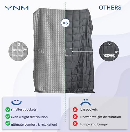 YnM Cooling Weighted Blanket for Adults, 20lbs Heavy Bed Throw Comforter with 100% PE Fabric, Ideal for Hot Sleepers or Summer Days(60x80 Inches for Queen/King Bed, 20 Pounds, Grey) - Image 6