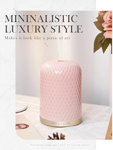 Essential Oil Diffuser - 2.4 MHz Ultrasonic Ceramic Diffuser with Pulse/Continuous Mist & 3 Night Light Modes, Waterless Auto-Off, Silent Aromatherapy Diffuser for Home, Office, Gifting & Home Decor - Image 4