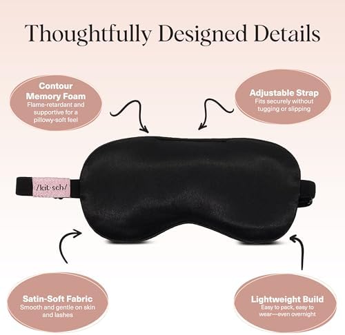 Kitsch Weighted Satin Sleep Mask | Eye Masks for Sleep - (4.1oz/116g) - Image 3