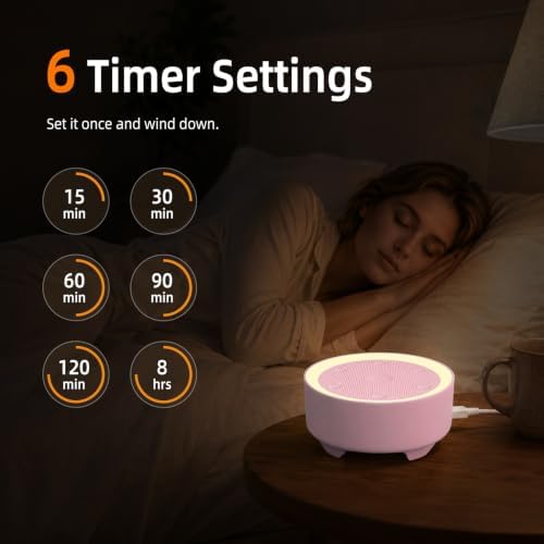 Kipcush White Noise Machine for Sleeping, Baby & Adults, High-Fidelity Non-Looping Sounds, Sleep Sound Machine with Dimmable Night Light, USB Powered, Memory Function, Home, Nursery & Travel - Image 5