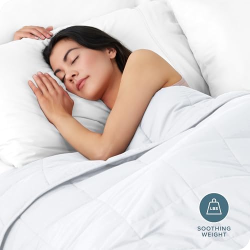 Bare Home Cotton Weighted Blanket (White, 60"x80" 22lbs) - Image 2