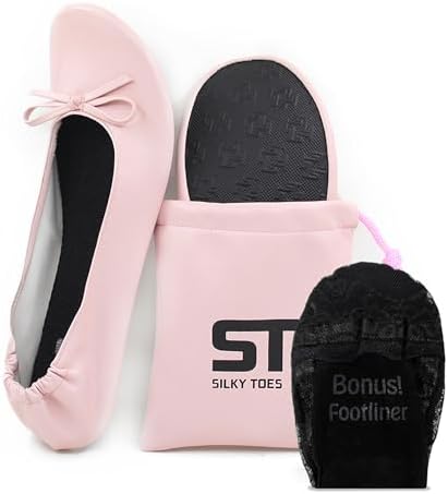 Foldable Flats for Women, Portable Ballet Shoes for Wedding &Travel Comfort by SilkyToes