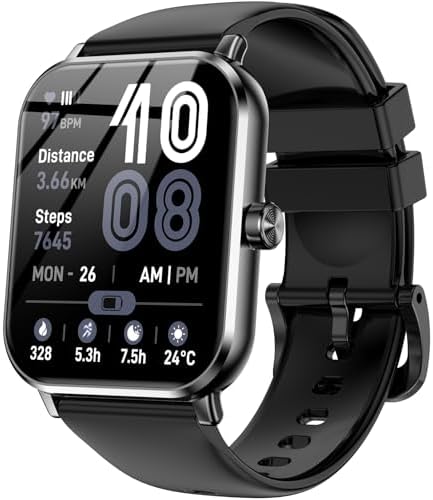 Smart Watch for Men Women, 1.83" HD Touch Screen with Bluetooth Call, IP68 Waterproof, 140+ Sport Modes, Fitness Tracker with Heart Rate & Sleep Monitor, Pedometer, Compatible with Android iPhone by JACOOSA