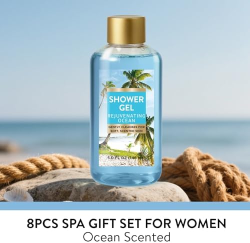 Spa Luxetique Gifts for Women 8pcs Refreshing Ocean Gift Set for Women Bath and Body Works Gift Set Spa Gifts for Womens Get Well Birthday Gifts for Womens Wife Girlfriend Grandma - Image 2
