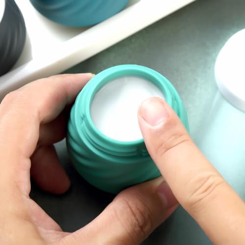 Gemice Silicone Cream Jars TSA Approved Travel Size Containers with Clear Bag, Leak-proof Travel Accessories with Lid for Cosmetic Face Body Hand Cream (4 Pack) - Image 4