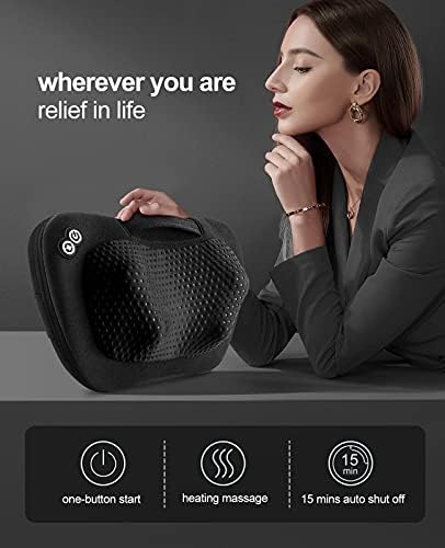 VIKTOR JURGEN Back Massager Neck Massager with Heat, Massage Pillow Gifts for Mothers Day & Fathers Day, Electric Shiatsu Shoulder Massager, Deep Kneading Massager for Back Pain, Neck Pain - Image 2