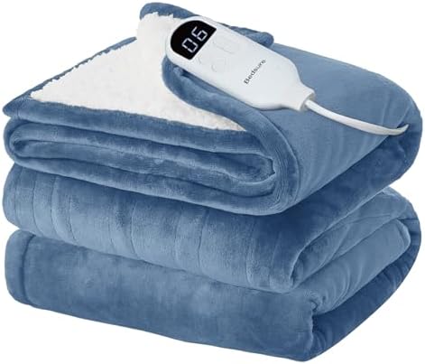 Bedsure Heated Blanket Twin Size, Soft Electric Blanket with Preheat, Blue by Unknown