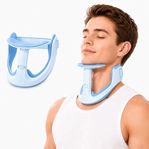 Neck Brace Posture Corrector, Memory Foam Cervical Collar for Pain Relief & Neck Hump, Adjustable Neck Support for Office, Travel & Daily Use - Soft Breathable, Men Women by Unknown