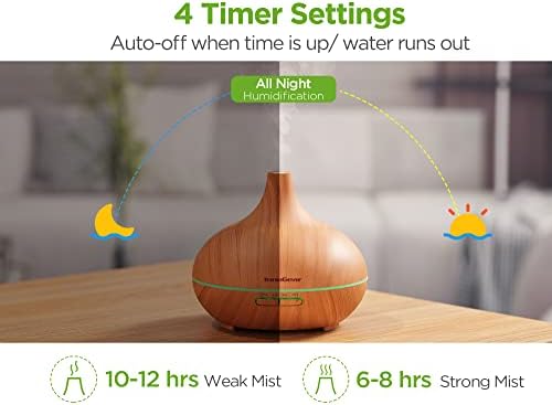 InnoGear 400ml Aromatherapy Essential Oil Diffuser 10 Oils Gift Set, Yellow - Image 4