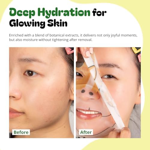 Epielle Character Face Mask Wild Kingdom 6 Pack, Fun & Effective Korean Skin Care, Spa Party Favors, Birthday Gifts for Women, Self Care Gifts - Image 5