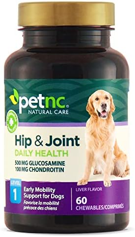 PetNC Level-1 Hip & Joint Chewables for Younger Dogs, Liver, 60 Count by VisitthePetnc