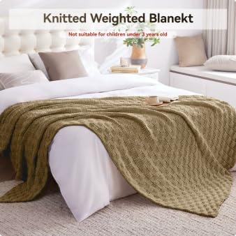 Knitted Weighted Blanket for Adult, No Beads Heavy Blanket 40"x60" 7lbs - Image 6