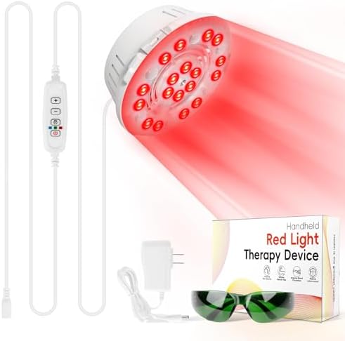 Red Light Therapy Device, Handheld Dual Wavelength LED for Hair & Skin by SAVILER