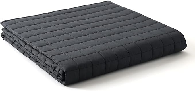 YnM Exclusive Weighted Blanket, Soothing Cotton, Smallest Compartments with Glass Beads, Bed Blanket for One Person of 140lbs, Ideal for Queen or King Bed (60x80 Inches, 15 Pounds, Dark Grey) - Image 4