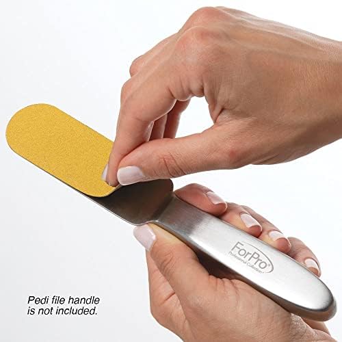 ForPro Professional Collection Stainless Steel Pedi File Refill, 180 Grit, Gold, EZ-Strip Peel Pedicure Refill Pads, 1.25” W x 4” L, 50-Count - Image 4