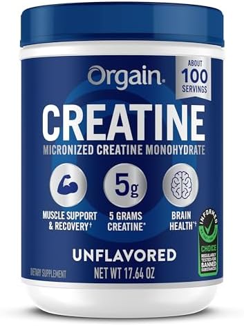 Orgain 5g Creatine Monohydrate Micronized Powder, Unflavored, 100 Servings by Orgain