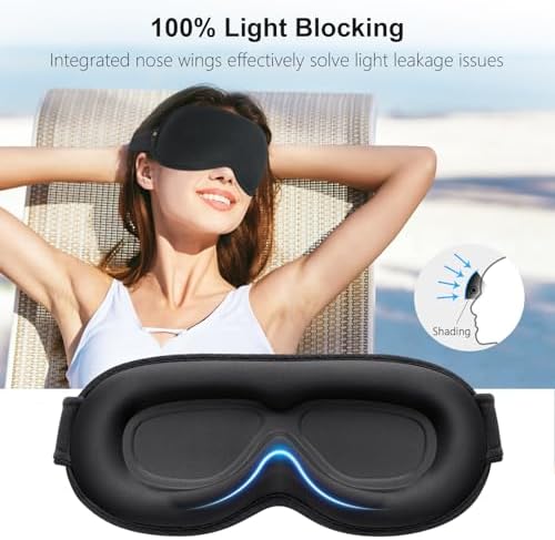Gritin 100% Blackout Sleep Eye Mask for Women Men, Zero Pressure Sleep Mask - Image 2