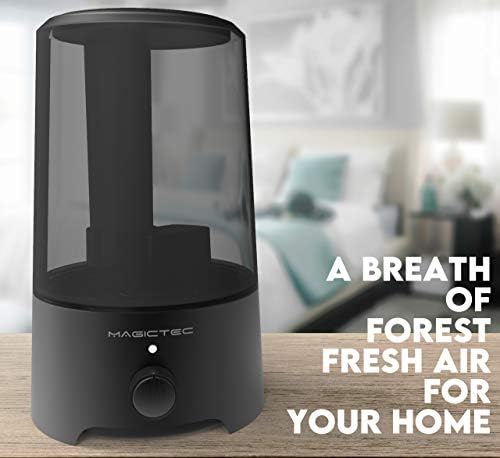 Magictec Cool Mist Humidifier, 2.5L Essential Diffuser for Bedroom and Baby, Adjustable Mist Output, Auto Shut Off, Super Quiet 360 Nozzle - Lasts Up to 24 Hours, Black - Image 4