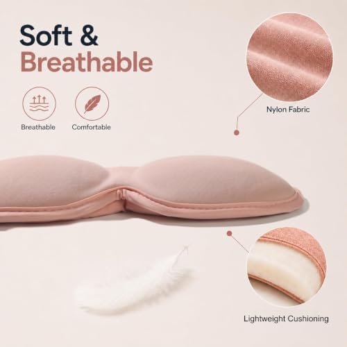 Ultra-Thin 3D Sleep Mask for Women, Contoured Eye Mask for Side Sleepers, Deep Eye Cups for Lash Extensions, Soft Breathable Lightweight Sleep Mask for Travel, Yoga & Meditation (Pink) - Image 5