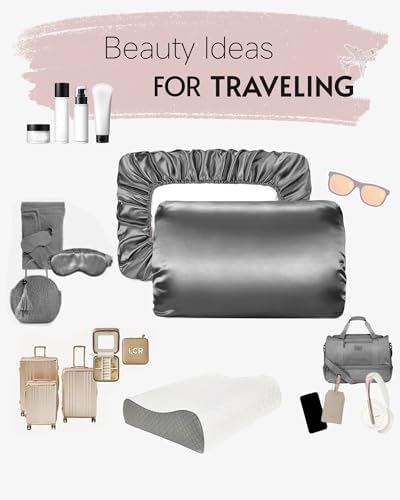 Yanideer Travel Elastic Band Satin Pillowcase for Hair & Skin, Cooling Satin Pillow Cover for Hotel - Image 6