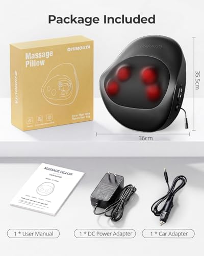 Electric Neck Massager Pillow, Ultra-Quiet Corded Neck and Shoulder Massager with Heat, Portable 3D Kneading for Shoulder, Leg & Calf Muscle Pain Relief, Relaxing Gift for Men & Women - Image 7
