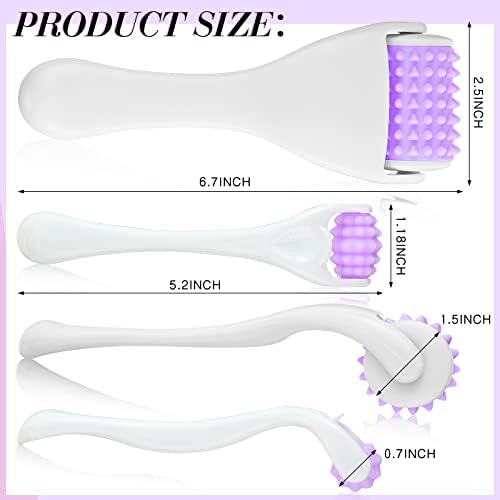 Tondiamo 2 Pcs Muscle Roller Portable Small Silicone Massager Roller Deep Tissue Muscle Massage Stick Cellulite Remover Scar Tissue Massager for Relief Face Neck Arm Back Leg(Purple,Silicone) - Image 5