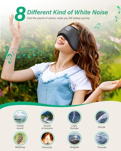 LC-dolida Sleep Headphones, White Noise Bluetooth Sleep Mask 3D Breathable Wireless Eye Mask for Timing, Sleep Mask with Bluetooth Headphones for Side Sleepers Travel,Cool Gadgets for Women Men(Grey) - Image 3