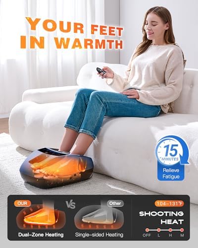 KINGJOY Foot Massager with Heat for Neuropathy and Plantar Fasciitis Relief - Image 3