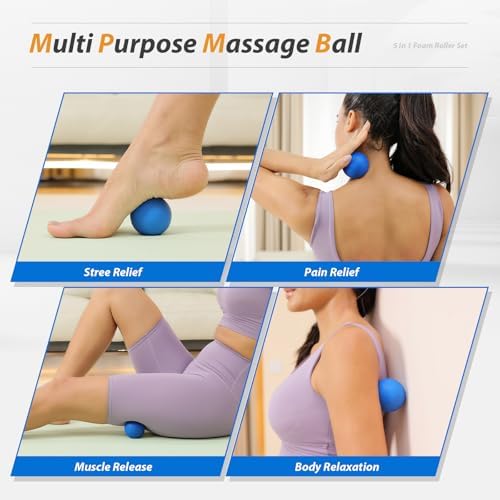 SUBCULTUREPICK 5 in 1 Foam Roller Set High Density Deep Tissue Massager - Image 5