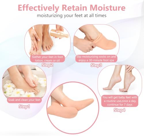 Silicone Moisturizing Socks for Dry Cracked Feet for Men & Women - Image 5