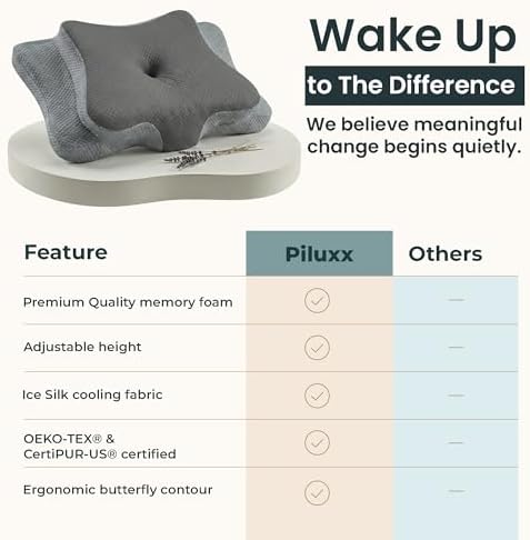 Ergonomic Cervical Neck Pillow for Sleeping – Cooling Memory Foam Cervical Pillow for Side Sleepers and Back Sleepers – Contour Neck Support (Dark Grey, Cooling) - Image 7