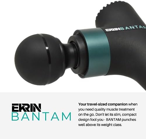 Ekrin Athletics Bantam Mini Massage Gun - Compact Deep Tissue Muscle Massager with Adjustable Speeds & 4 Attachments - Long Battery Life, Lightweight, Travel Friendly - Image 2