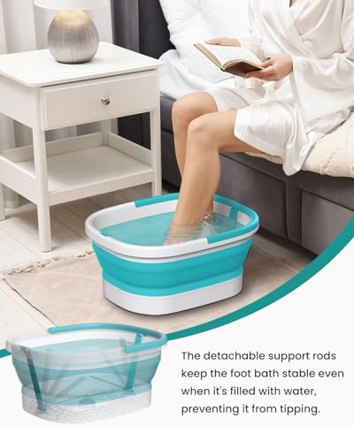 Nekteck Collapsible Foot Soaking Tub Bucket for Foot Bath Soak, Green - Image 2