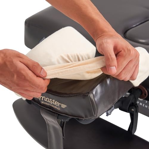 Master Massage Pack of 6 Flannel Face Cradle Covers for Massage Tables- 100% Cotton Extra Large Face Pillow Covers- Massage Headrest Face Rest Cover Set–For Face Cushion - Machine Washable, Off White - Image 5