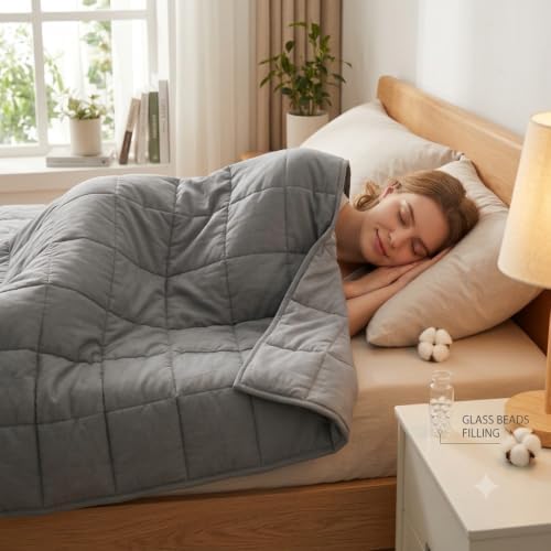 Weighted Blanket for Adults Soft Heavy Blanket Perfect Sleeping Twin Size Breathable Cotton Weighted Blanket for All-Season Sleep & Warmth for 60-100 lbs Machine Washable (41‘x60’ 5lbs Twin Size) - Image 2
