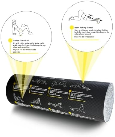 Foam Roller with Printed Exercises, 17.7'' x 6'' Lightweight EPE/PE - Image 2