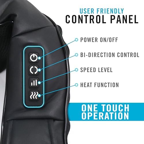 Daiwa Felicity Shiatsu Neck & Back Massager with Heat - Deep Tissue Pain Relief for Shoulder with 8 3D Kneading Nodes - Electric Full Body Massage, Ergonomic, Portable, Includes Power/Car Adapter - Image 5