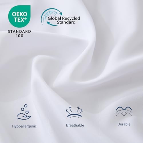 Bulk Twin Flat Sheets Only, White 6 Pack Quick Sort Top Bed Sheet, Color-Coded Hem Threads, Wrinkle-Free Shrinkage Durable Microfiber Hotel Motel Airb&bs Essentials for Hosts, 66"x96" - Image 2
