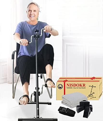 Pedal Exerciser Bike Hand Arm Leg and Knee Peddler Adjustable Fitness Equipment for Seniors, Elderly Home Pedal Exercise Bike for Total Body, with Gift Box by NISDOKR