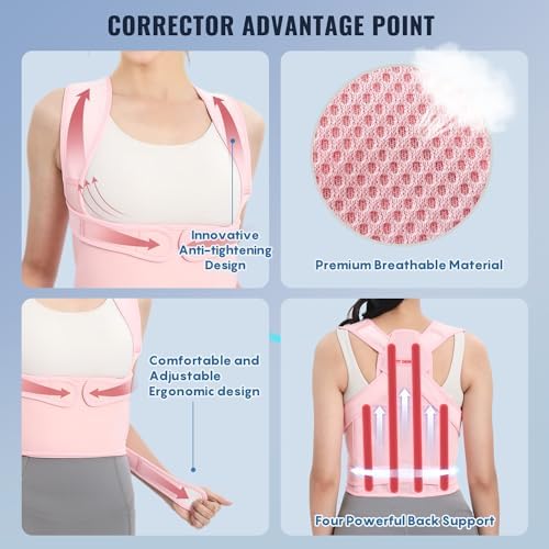 Fit Geno Back Brace Posture Corrector for Women, Shoulder Straightener, Adjustable Full Back Support, Upper and Lower Back Pain Relief - Scoliosis, Hunchback, Hump, Thoracic, Spine Corrector (Medium) - Image 4
