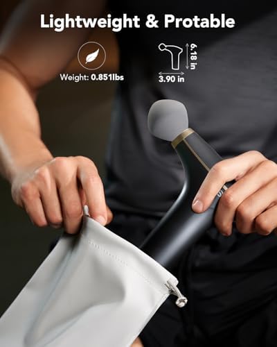 SKG Mini Massage Gun Deep Tissue for Women Men, FSA and HSA Eligible Birthday Gift for Women Men, 10mm Portable Percussion Massage Gun with Carry Bag, Handheld Muscle Massager for Pain Relief, FS700 - Image 2