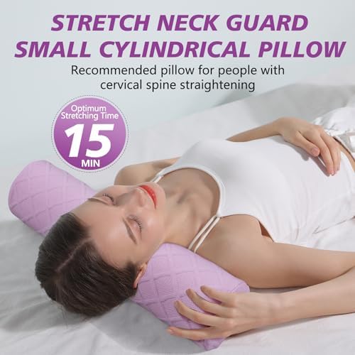 Cozyhealth 3.1" H Small Cervical Roll Pillow, Medium Soft Memory Foam Neck Round Pillow Cylinder Bolster Pillow for Sleeping, Round Neck Support for Bed, Legs, Back and Yoga (Purple, Small - 3.1" H) - Image 4