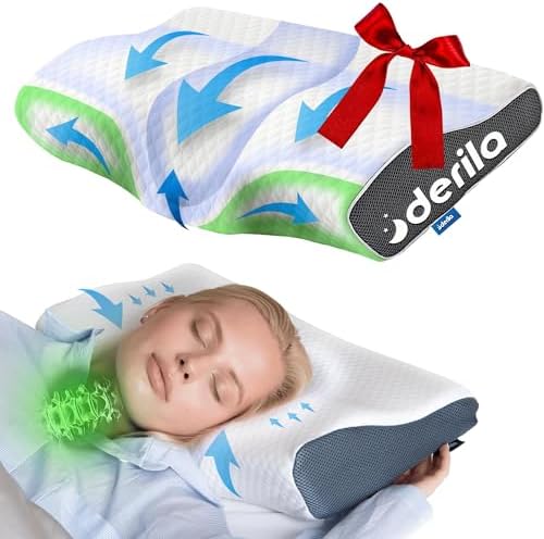 Derila King Cervical Neck Pillow, Memory Foam Contour 23.6 x 13.4 x 4.3 in by Derila%7CMemoryFoamPillow