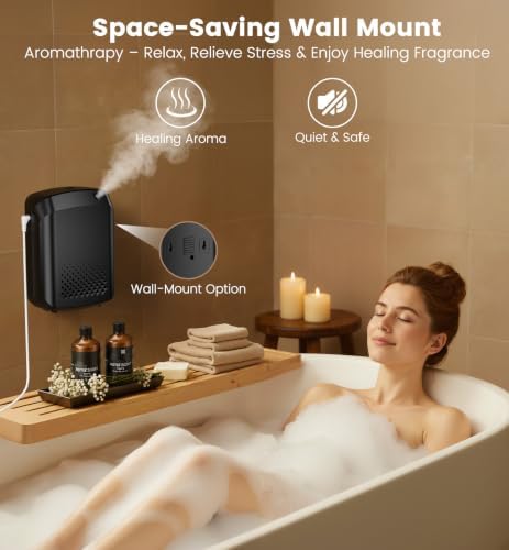 Waterless Essential Oil Diffuser with 2 x 100ML Oils, 3000 Sq.Ft Coverage for Large Home Hotel Office, 400ml Cold Air Scent Machine, Bluetooth App Control, Quiet Aroma Diffuser Wall Mount - Image 3