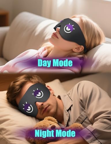 EVA BELLE Sleep Mask Women Men, Comfy Blackout Eye Mask for Deep Sleep, 3D Memory Foam Sleeping Mask, Silk Sleep Eye Cover, Cute Funny Eyeshade Covers, Adjustable Elastic Strap & Soft Breathable - Image 3
