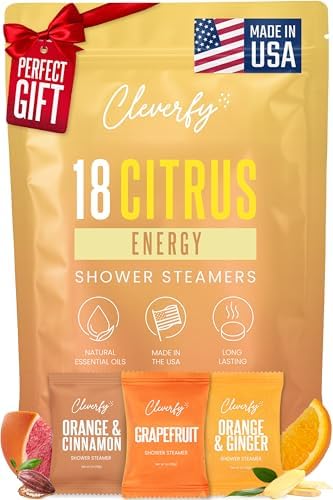 Cleverfy Citrus Shower Steamers Aromatherapy Gifts for Women, 18 Tablets by Cleverfy